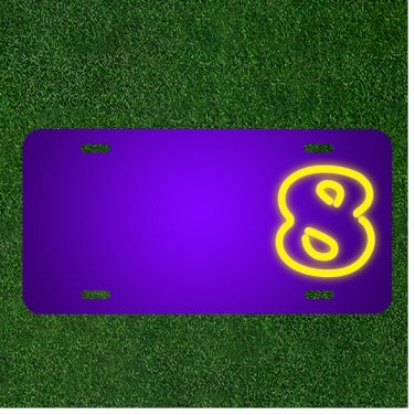 Custom Personalized License Plate With Add Names To Neon 8 Lights Number