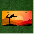 Sunset Stretching Person Design On Custom Novelty License Plate Add Names
