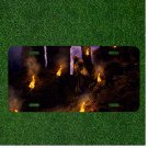 Custom Personalized License Plate Auto Tag With Ghost Flames Ancient Design