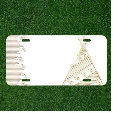 Custom Personalized License Plate Auto Tag With Cool Golden Stars Design Art