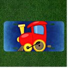 Custom Personalized License Plate Auto Tag With Red Choo Choo Train Design