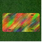 Creative License Plate Auto Tag With Stunning Rainbow Texture Pattern Design