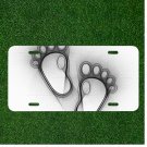 Custom Personalized License Plate Auto Tag With Baby Feet Cute Design
