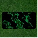 Custom Personalized License Plate Auto Tag With Green Lightning Design Art