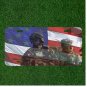 Custom Personalized License Plate Tag With Brave Army Soldiers Protecting Flag