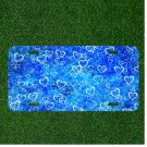 Custom Personalized License Plate Auto Tag With Small White Hearts Design