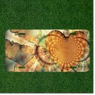 Custom Personalized License Plate Tag With Fancy Brown Optical Illusion Heart