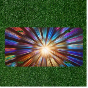 Custom Personalized License Plate Auto Tag With Stunning Colorful Shining Light