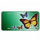 Custom Personalized License Plate With Beautiful Butterflies Green Background