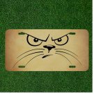 Custom Personalized License Plate Auto Tag With Cute Cat Face Design