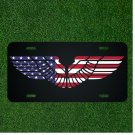 Custom Personalized License Plate Auto Tag With American Flag Wings Design