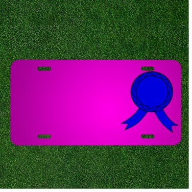 Custom Personalized Car License Plate With Add Names To Badge Blue Emblem