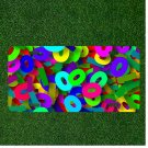 Custom Personalized License Plate Auto Tag With Colorful Zeros 0s Design