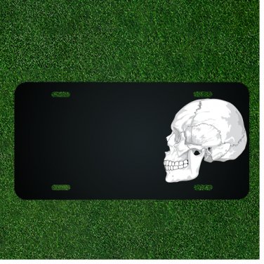 Custom Personalized License Plate With Add Names To White Skull Design NEW