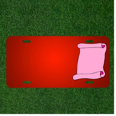 Custom Personalized License Plate With Add Names To Scroll Paper Blank Pink