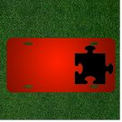 Custom Personalized License Plate With Add Names To Puzzle Piece Black Blank