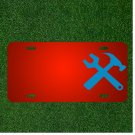 Custom Personalized License Plate With Add Names To Tools Hammer Wrench Blue