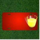 Custom Personalized License Plate With Add Names To Juice Cup Glass Yellow