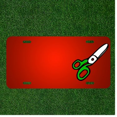 Custom Personalized License Plate With Add Names To Scissors Green Cut Craft