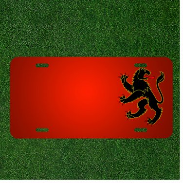 Custom Personalized License Plate With Add Names To Lion Black Gold Tongue