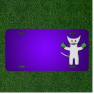 Custom Personalized License Plate With Add Names To Kitten Stuffed Toy Gray