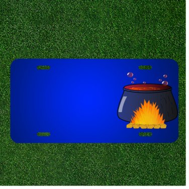 Custom Personalized License Plate With Add Names To Cauldron Fire Pot Soup