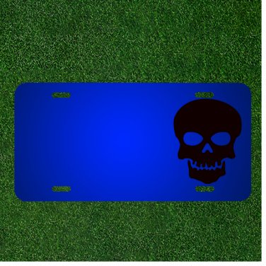 Custom Personalized License Plate With Add Names To Death Skull Warning Skull