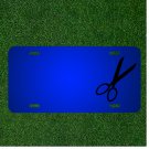 Custom Personalized License Plate With Add Names To Scissors Cut Icon Symbol
