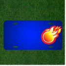 Custom Personalized License Plate With Add Names To Ball Circle Fire Flame