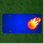 Custom Personalized License Plate With Add Names To Ball Circle Fire Flame