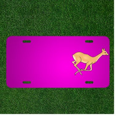 Custom Personalized Car License Plate With Add Names To Deer Running Leaping