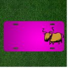 Custom Personalized Car License Plate With Add Names To Brown Stylized Bull