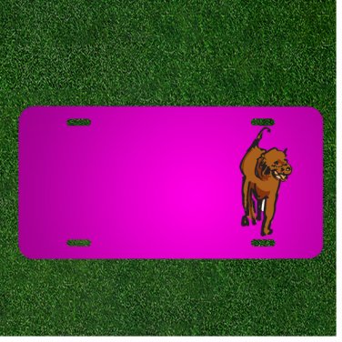 Custom Personalized Car License Plate With Add Names To Dog Brown Animmal