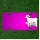 Custom Personalized Car License Plate With Add Names To Shadow Standing Lamb