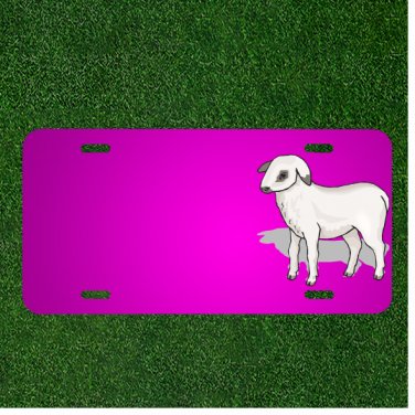 Custom Personalized Car License Plate With Add Names To Shadow Standing Lamb