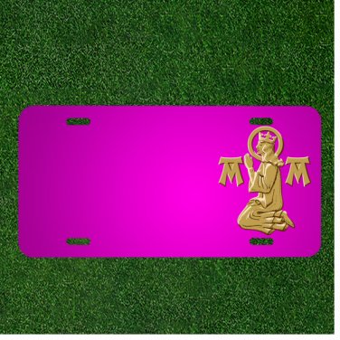 Custom Personalized Car License Plate With Add Names To Mary Praying Asking