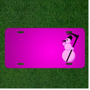 Custom Personalized Car License Plate With Add Names To Snowman Reaper Scythe