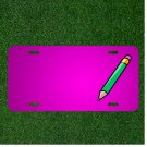 Custom Personalized Car License Plate With Add Names To Pencil Eraser Green