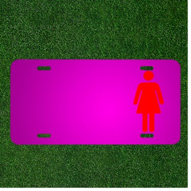 Custom Personalized Car License Plate With Add Names To Woman Female Pictogram