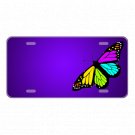 Custom Novelty License Plate With Rainbow Butterfly Purple Background Add Names
