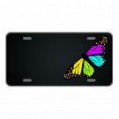 Custom Novelty License Plate With Rainbow Butterfly Black Background Add Names