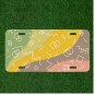 Custom Personalized License Plate Auto Tag With Circles Squares And Squigglys