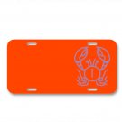 Lobster Crab Cancer Crustacean On License Plate Car Front Add Names