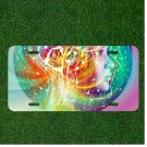 Custom Personalized License Plate Auto Tag With Colorful Women Brain Design