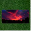 Custom Personalized License Plate Tag With Stunning Purple And Orange Sunset