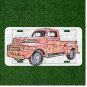 Custom Personalized License Plate Auto Tag With Amazing Red Truck Design