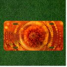 Custom Personalized License Plate Auto Tag With Incredible Orange Flower Design