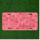 Creative License Plate Auto Tag With Pink Brick Pattern Texture Design