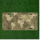 Custom Personalized License Plate Auto Tag With Green Earth Map Design