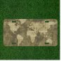 Custom Personalized License Plate Auto Tag With Green Earth Map Design